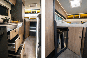 Frankia matkaauto interjöör